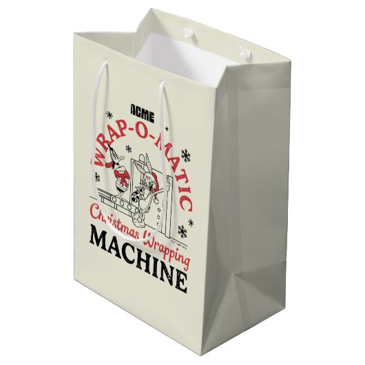 LOONEY TUNES™ | ACME Wrap-O-Matic Wrapping Machine Medium Cadeauzakje (Achterkant Gekanteld)