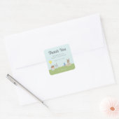 LOONEY TUNES™ Baby shower Bedankt Vierkante Sticker (Envelop)
