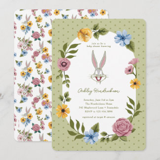 LOONEY TUNES™ | BUGS BUNNY™ Bloemrijke Baby Shower Kaart