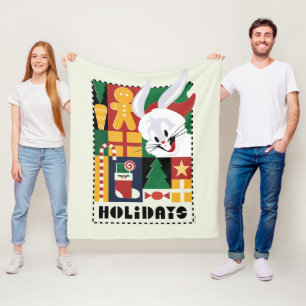 LOONEY TUNES™ BUGS BUNNY™ Feestdagen Badge Fleece Deken