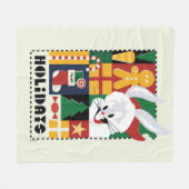 LOONEY TUNES™ BUGS BUNNY™ Feestdagen Badge Fleece Deken (Voorkant (Horizontaal))