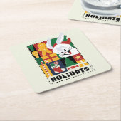 LOONEY TUNES™ BUGS BUNNY™ Feestdagen Badge Kartonnen Onderzetters (Schuin)