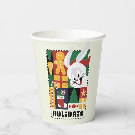LOONEY TUNES™ BUGS BUNNY™ Feestdagen Badge Papieren Bekers (Achterkant)
