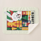 LOONEY TUNES™ BUGS BUNNY™ Feestdagen Badge Sherpa Deken (Voorkant (horizontaal))