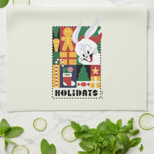 LOONEY TUNES™ BUGS BUNNY™ Feestdagen Badge Theedoek (Gevouwen)