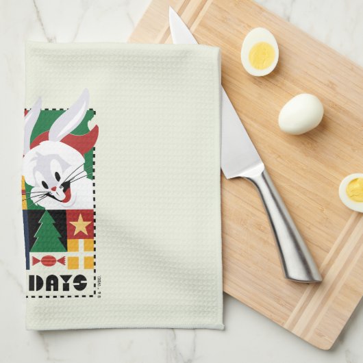 LOONEY TUNES™ BUGS BUNNY™ Feestdagen Badge Theedoek (Quarter Fold)