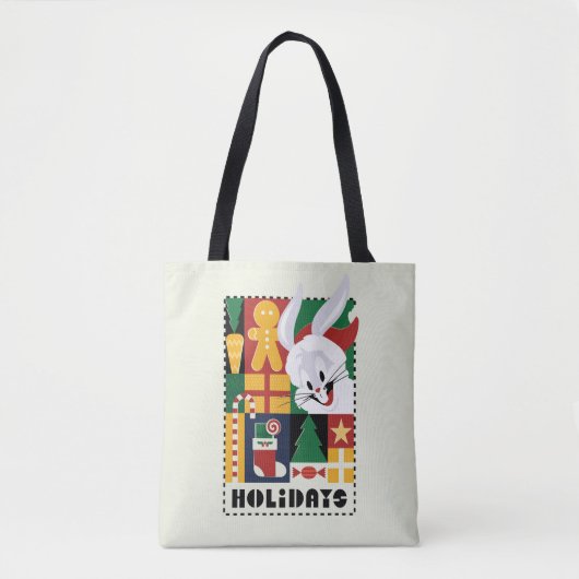 LOONEY TUNES™ BUGS BUNNY™ Feestdagen Badge Tote Bag (Voorkant)