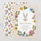 LOONEY TUNES™ | BUGS BUNNY™ Floral Birthday Kaart (Voorkant / Achterkant)