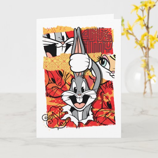 LOONEY TUNES™ | BUGS BUNNY™ Pop-up Grafisch Kaart (Gele Bloem)