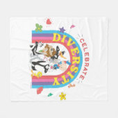 LOONEY TUNES™ - Celebrate Diversity Pride Rainbow Fleece Deken (Voorkant (Horizontaal))