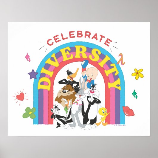 LOONEY TUNES™ - Celebrate Diversity Pride Rainbow Poster (Voorkant)