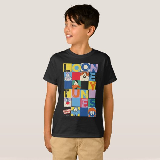 LOONEY TUNES™ Character Checker Blocks T-shirt (Voorkant volledig)