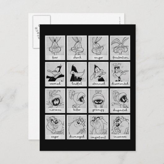LOONEY TUNES™ Character Emotion Chart Briefkaart (Voorkant / Achterkant)