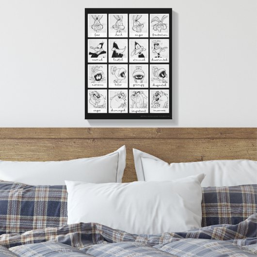 LOONEY TUNES™ Character Emotion Chart Canvas Afdruk (Insitu (Slaapkamer))