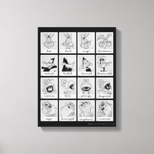 LOONEY TUNES™ Character Emotion Chart Canvas Afdruk