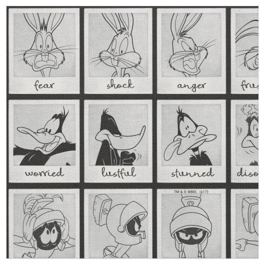 LOONEY TUNES™ Character Emotion Chart Stof (Close Up)