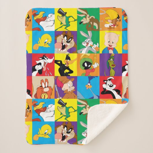 LOONEY TUNES™ Character Grid Sherpa Deken (Voorkant)