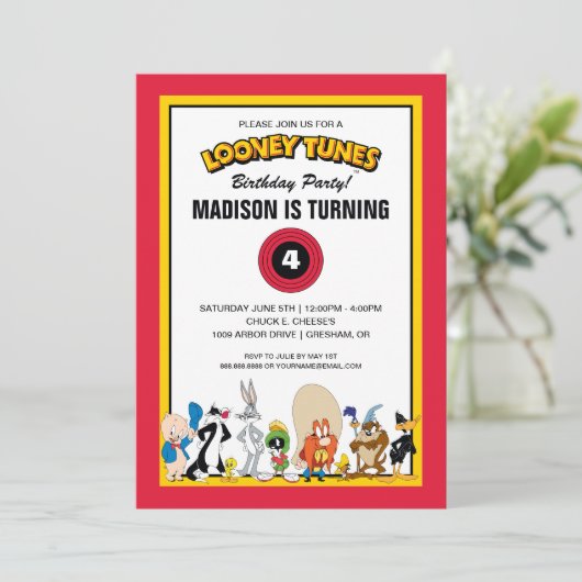 LOONEY TUNES™ Character Group | Geboortedag Kaart (Staand voorkant)