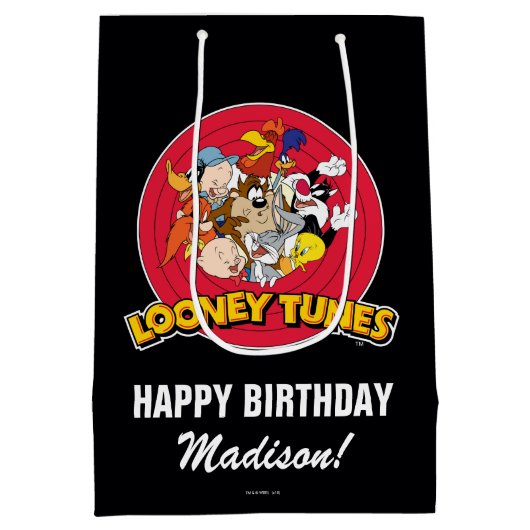LOONEY TUNES™ Character Group | Geboortedag Medium Cadeauzakje (Achterkant)