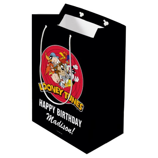 LOONEY TUNES™ Character Group | Geboortedag Medium Cadeauzakje (Achterkant Gekanteld)