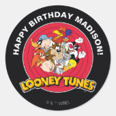 LOONEY TUNES™ Character Group | Geboortedag Ronde Sticker (Voorkant)