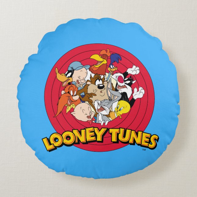 LOONEY TUNES™ Character Logo Rond Kussen (Voorkant)