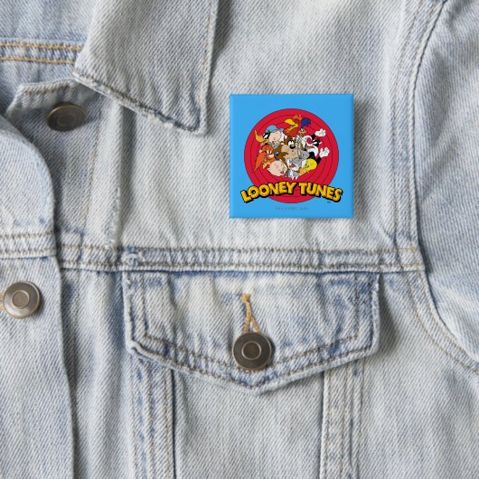 LOONEY TUNES™ Character Logo Vierkante Button 5,1 Cm (In situ)