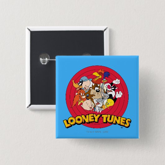 LOONEY TUNES™ Character Logo Vierkante Button 5,1 Cm (Voorkant /achterkant)