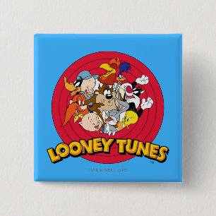 LOONEY TUNES™ Character Logo Vierkante Button 5,1 Cm