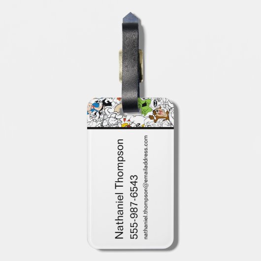 LOONEY TUNES™ Colour Pop Pattern Bagagelabel (Achterkant verticaal)