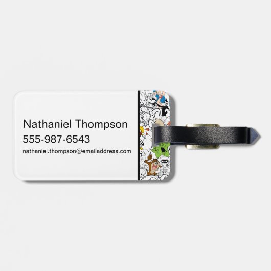 LOONEY TUNES™ Colour Pop Pattern Bagagelabel (Achterkant horizontaal)