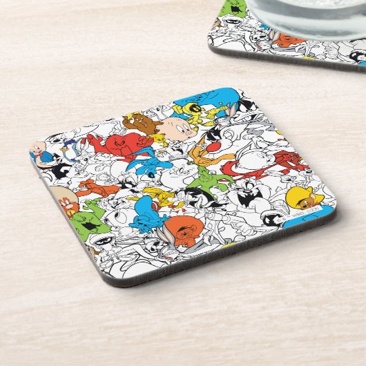 LOONEY TUNES™ Colour Pop Pattern Bier Onderzetter (Linkerzijde)