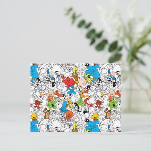 LOONEY TUNES™ Colour Pop Pattern Briefkaart (Staand voorkant)