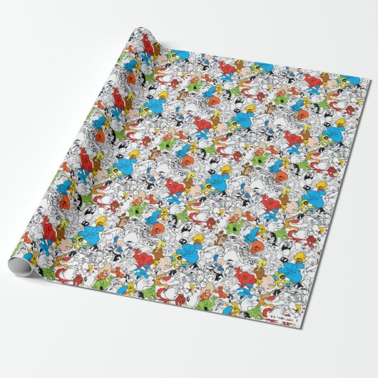 LOONEY TUNES™ Colour Pop Pattern Cadeaupapier (Uitgerold)