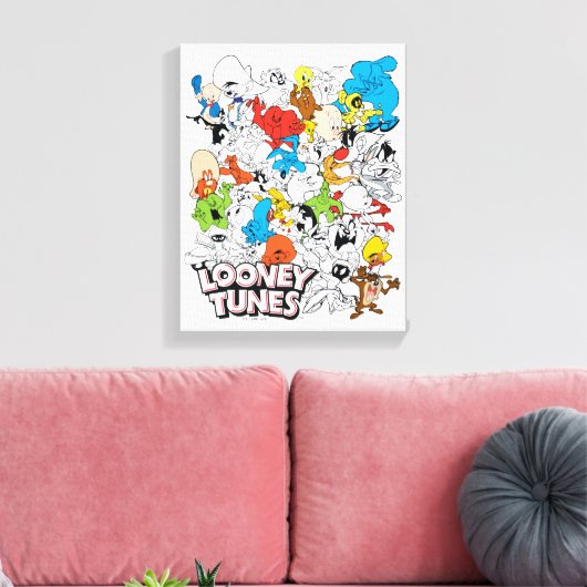 LOONEY TUNES™ Colour Pop Pattern Canvas Afdruk (Insitu (Woonkamer))