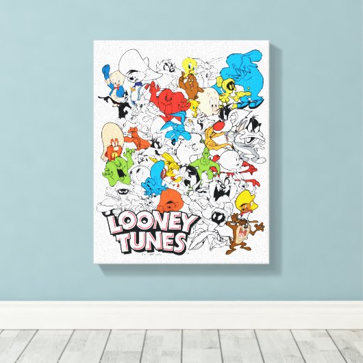 LOONEY TUNES™ Colour Pop Pattern Canvas Afdruk (Insitu (Houten vloer))