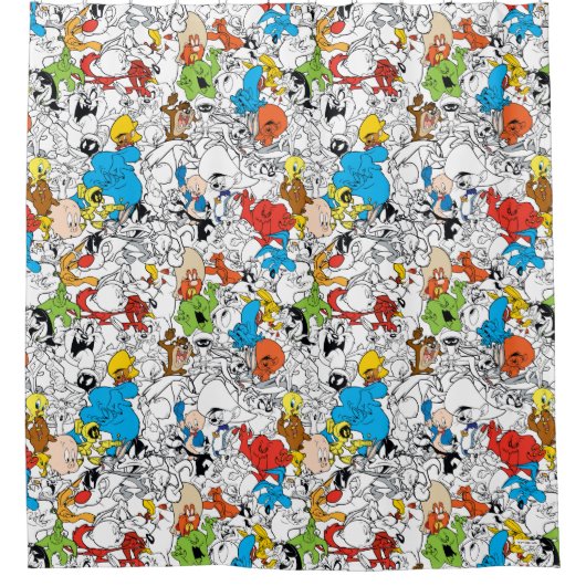 LOONEY TUNES™ Colour Pop Pattern Douchegordijn (Voorkant)