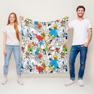LOONEY TUNES™ Colour Pop Pattern Fleece Deken