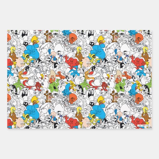 LOONEY TUNES™ Colour Pop Pattern Inpakpapier Vel (Voorkant 2)