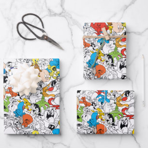LOONEY TUNES™ Colour Pop Pattern Inpakpapier Vel