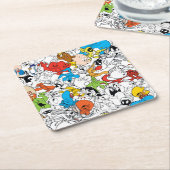 LOONEY TUNES™ Colour Pop Pattern Kartonnen Onderzetters (Schuin)