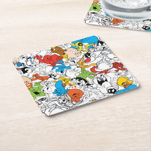 LOONEY TUNES™ Colour Pop Pattern Kartonnen Onderzetters (Schuin)