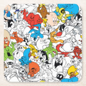 LOONEY TUNES™ Colour Pop Pattern Kartonnen Onderzetters (Voorkant)