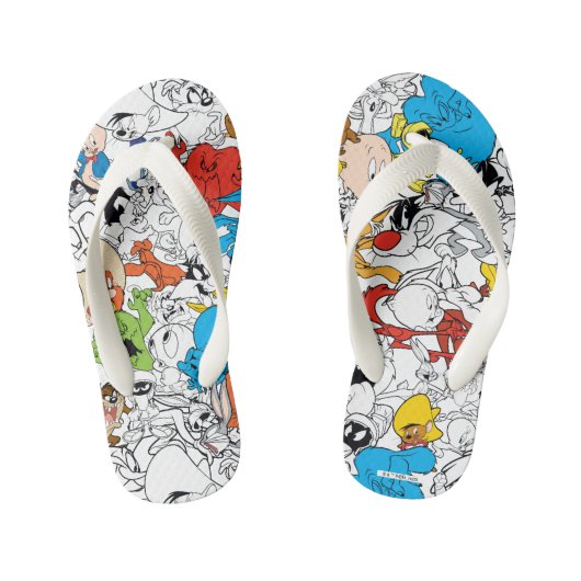 LOONEY TUNES™ Colour Pop Pattern Kinder Teenslippers (Voetbed)