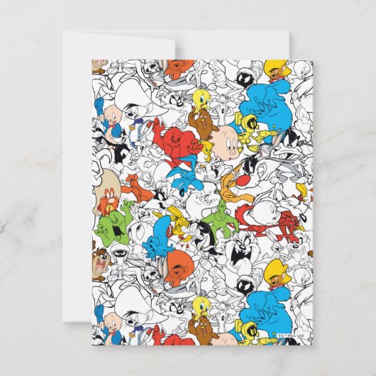 LOONEY TUNES™ Colour Pop Pattern Notitiekaartje (Voorkant)