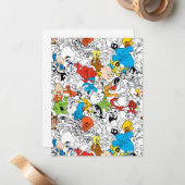 LOONEY TUNES™ Colour Pop Pattern Notitiekaartje (Voorkant / Achterkant in situ)