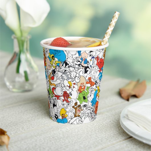 LOONEY TUNES™ Colour Pop Pattern Papieren Bekers (Insitu)