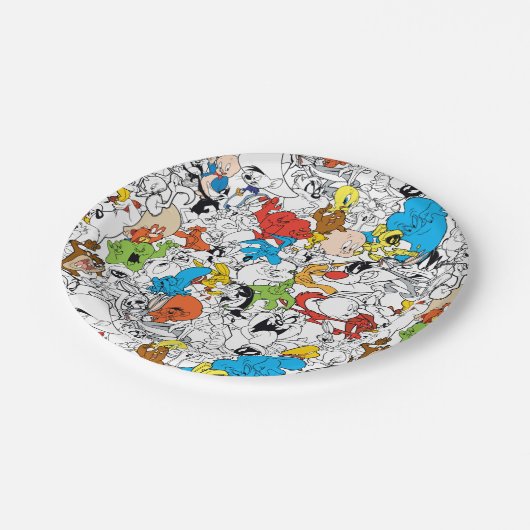 LOONEY TUNES™ Colour Pop Pattern Papieren Bordje (Gekanteld)