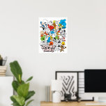 LOONEY TUNES™ Colour Pop Pattern Poster<br><div class="desc">LOONEY TUNES™ | Bekijk dit leuke tekenpatroon met personages in zwart-wit,  poppen in kleur of full colour!</div>