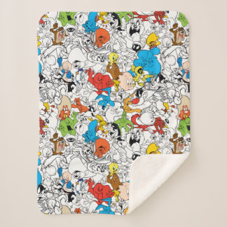 LOONEY TUNES™ Colour Pop Pattern Sherpa Deken